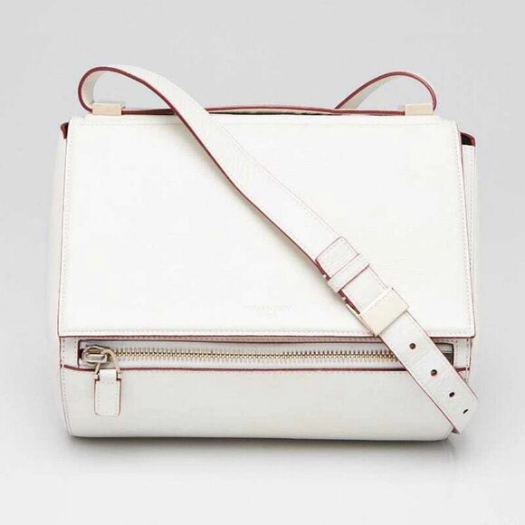 Givenchy White Grained Leather Pandora Box Medium Shoulder Bag - Picture 1 of 9